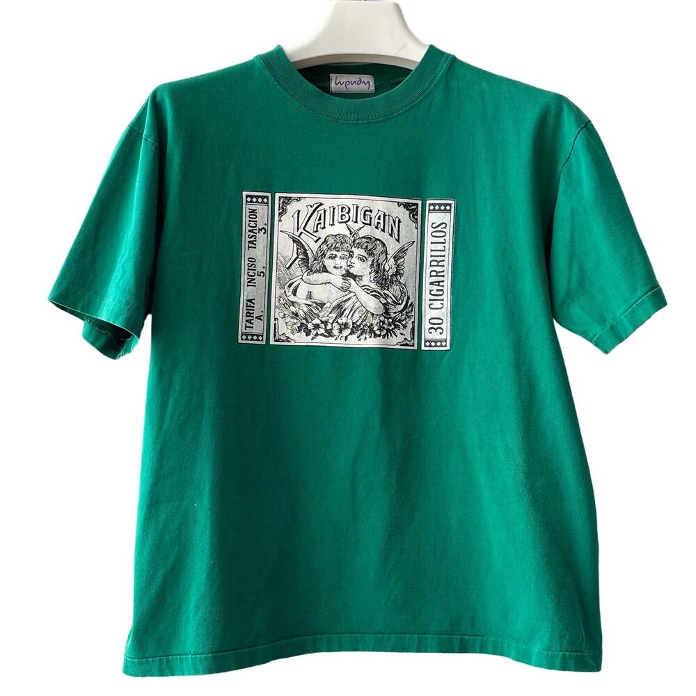 VINTAGE 80s Wendy Graphic Cigar Box Art Single Stitch Tee Shirt Size M
